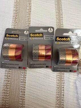 Scotch Expressions Washi Tape 3-Pack - Rose Gold & Pink Accents